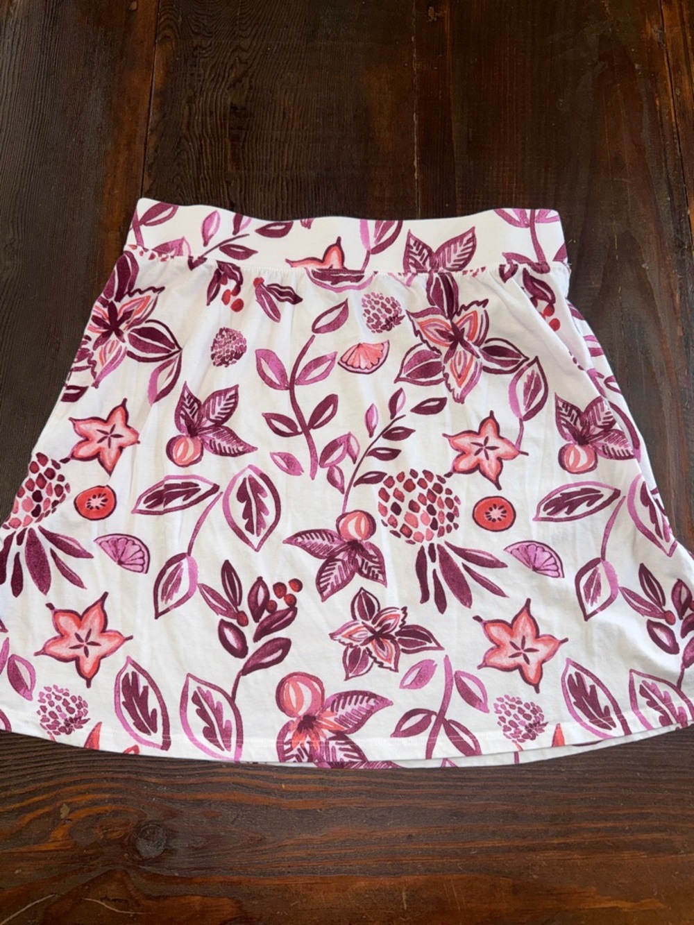 Tropical Floral Pink and White Women's Skirt